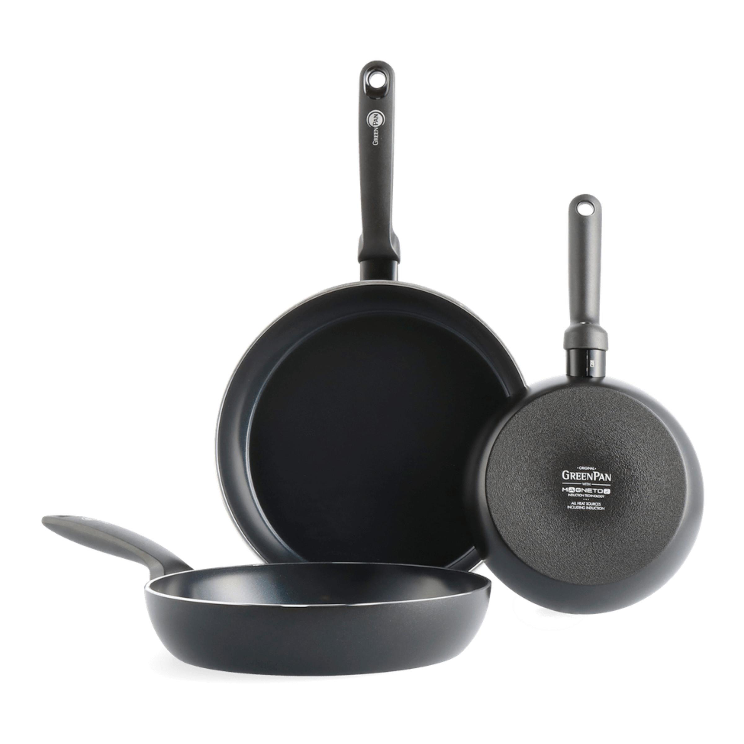 Pfannenset Torino 3-Teilig Schwarz D: 20/24/28 cm - Schwarz, Basics, Kunststoff/Metall - GreenPan