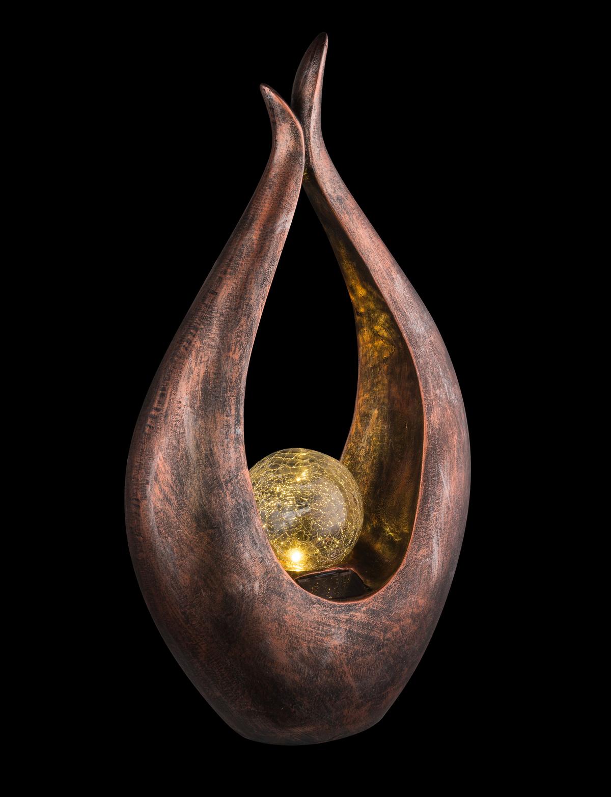 Solarleuchte Bronzefarben Klar - Klar/Bronzefarben, Basics, Glas/Kunststoff (26,5/13/50cm) - Globo