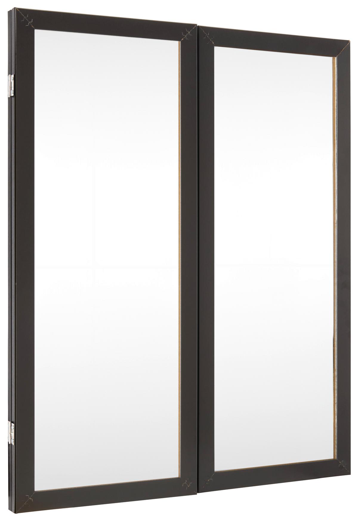 Spiegel Mia Trio - Schwarz, MODERN, Glas/Kunststoff (97/60cm)
