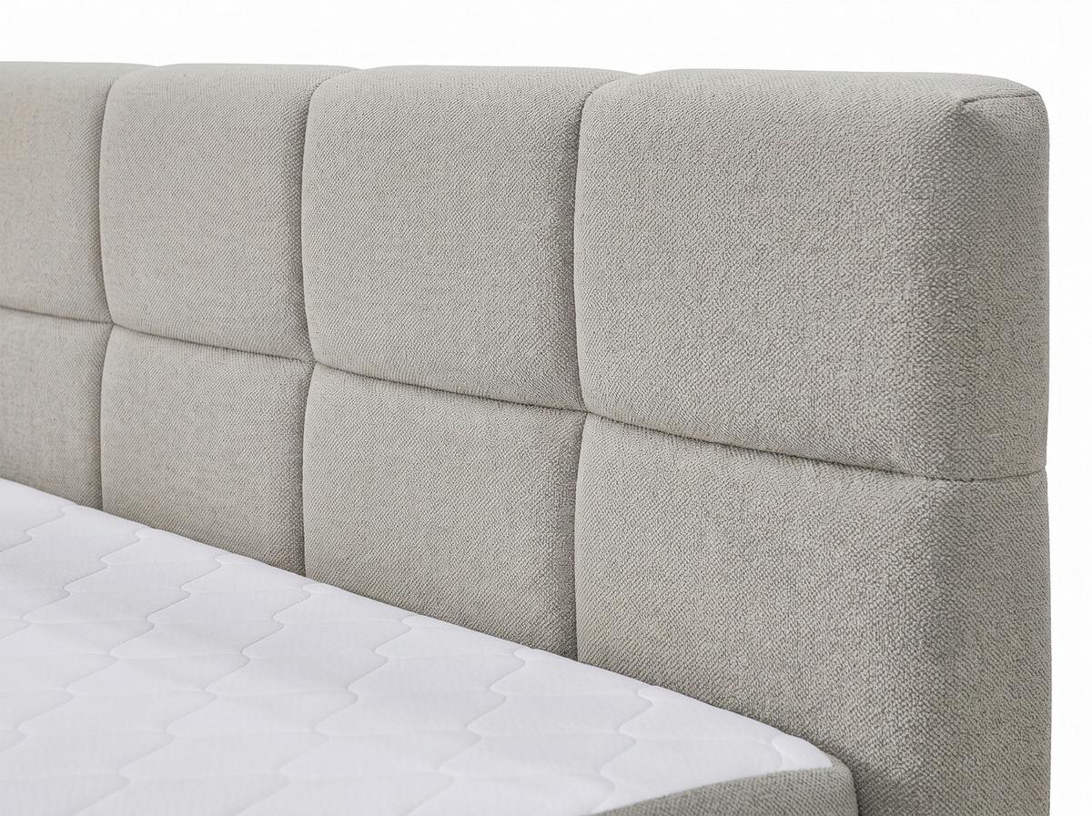 Boxspringbett April New Grau, LF: 180x200cm - Schwarz/Grau, KONVENTIONELL, Textil (180/200cm) - Sembella