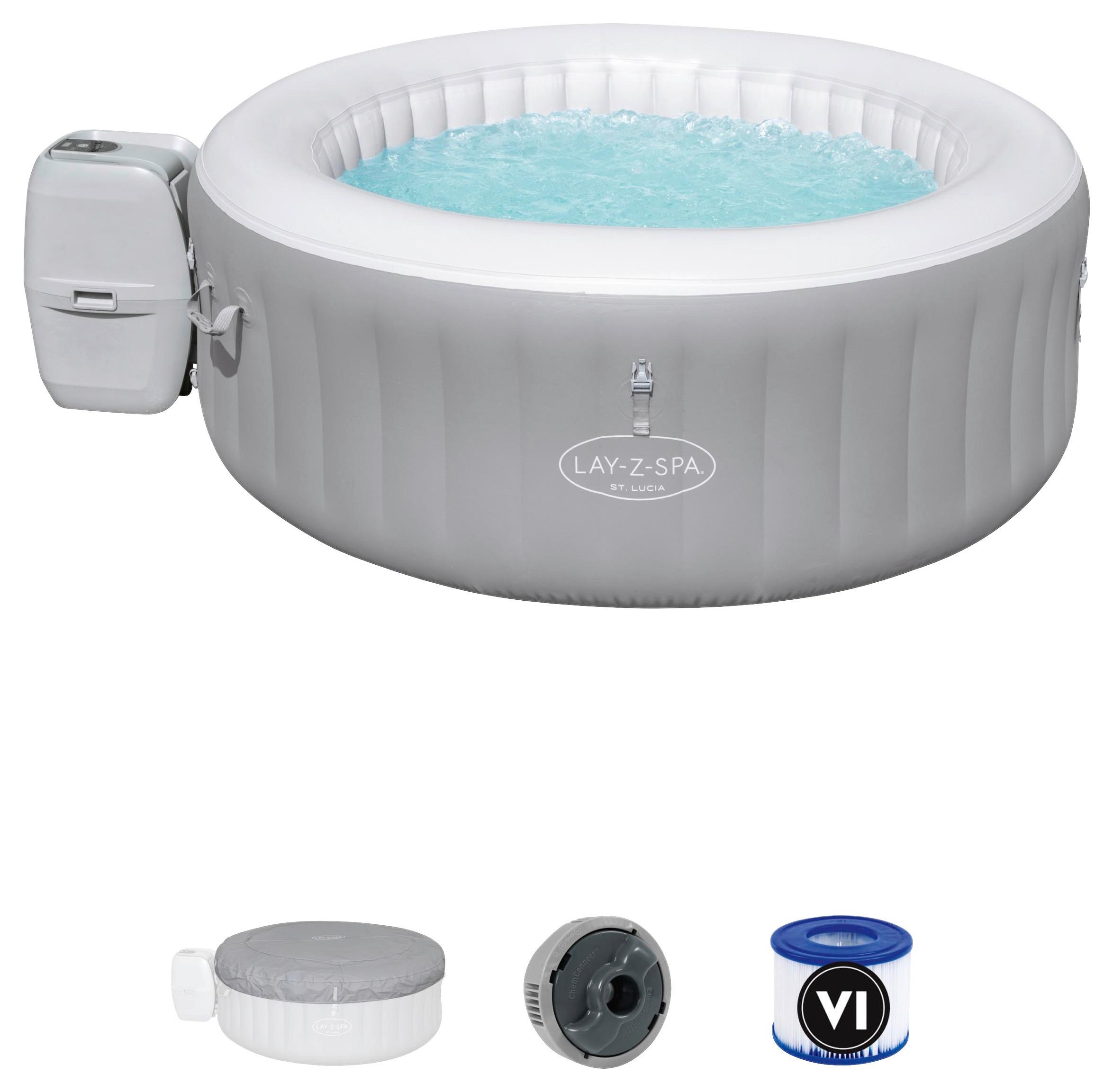 Felfújható Jacuzzi St. Lucia Air Jet - Szürke, Basics, Műanyag (170/66cm) - Bestway