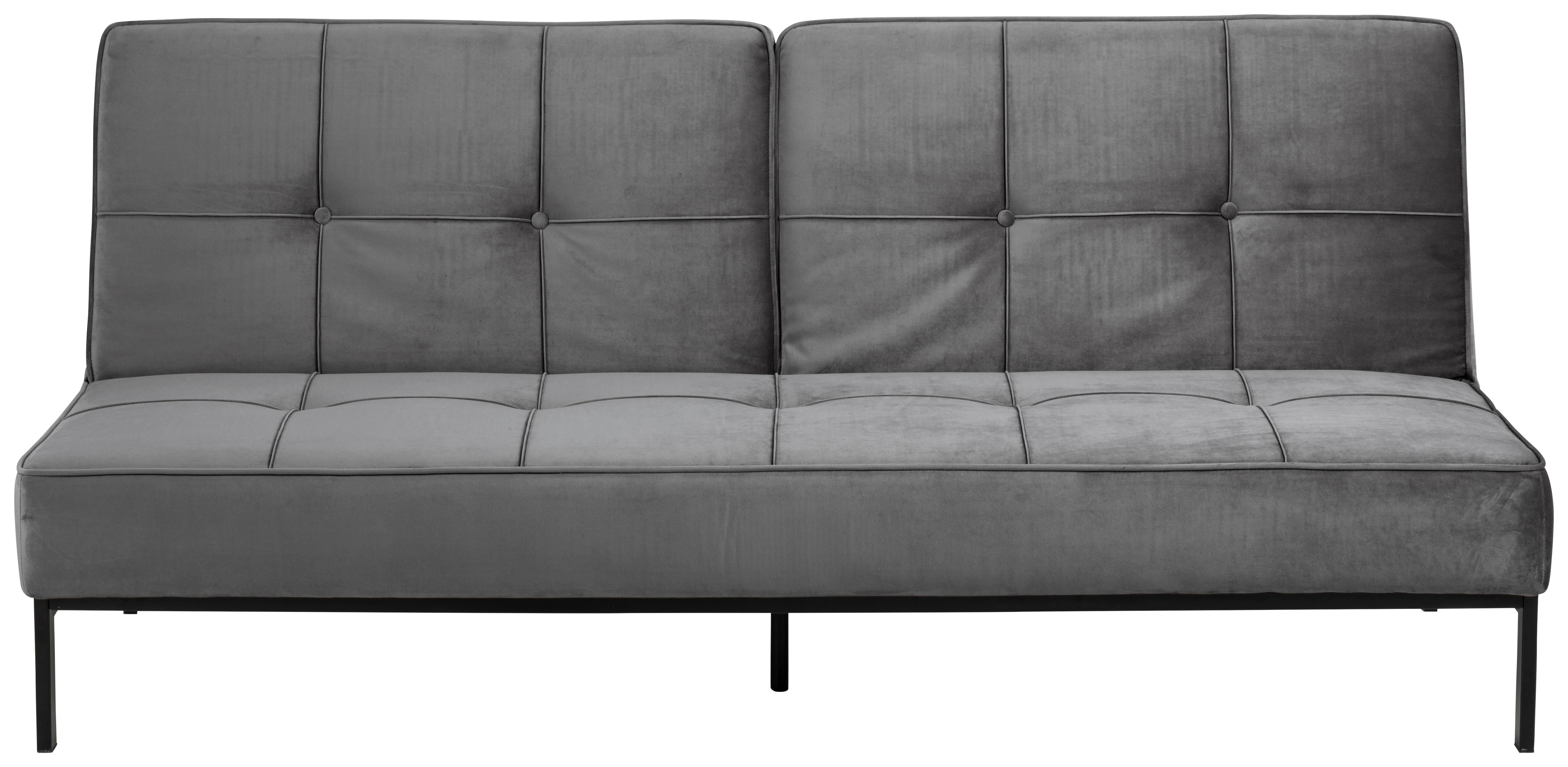 3-Sitzer-Sofa mit Schlaffunktion Perugia Dunkelgrau Samt