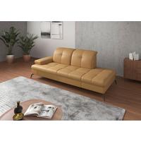 Récamiere Amica E, Currygelb B: 231 Cm - Currygelb/Schwarz, KONVENTIONELL, Leder/Textil (231/90/122cm) - Sit & More