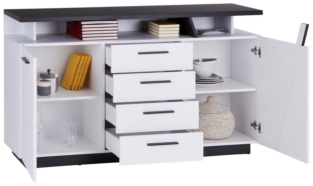 Kommode Mit Soft-Close B: 150,2 cm Maxi, Weiß/Grau - MODERN, Holzwerkstoff (150,2/90/41,9cm)