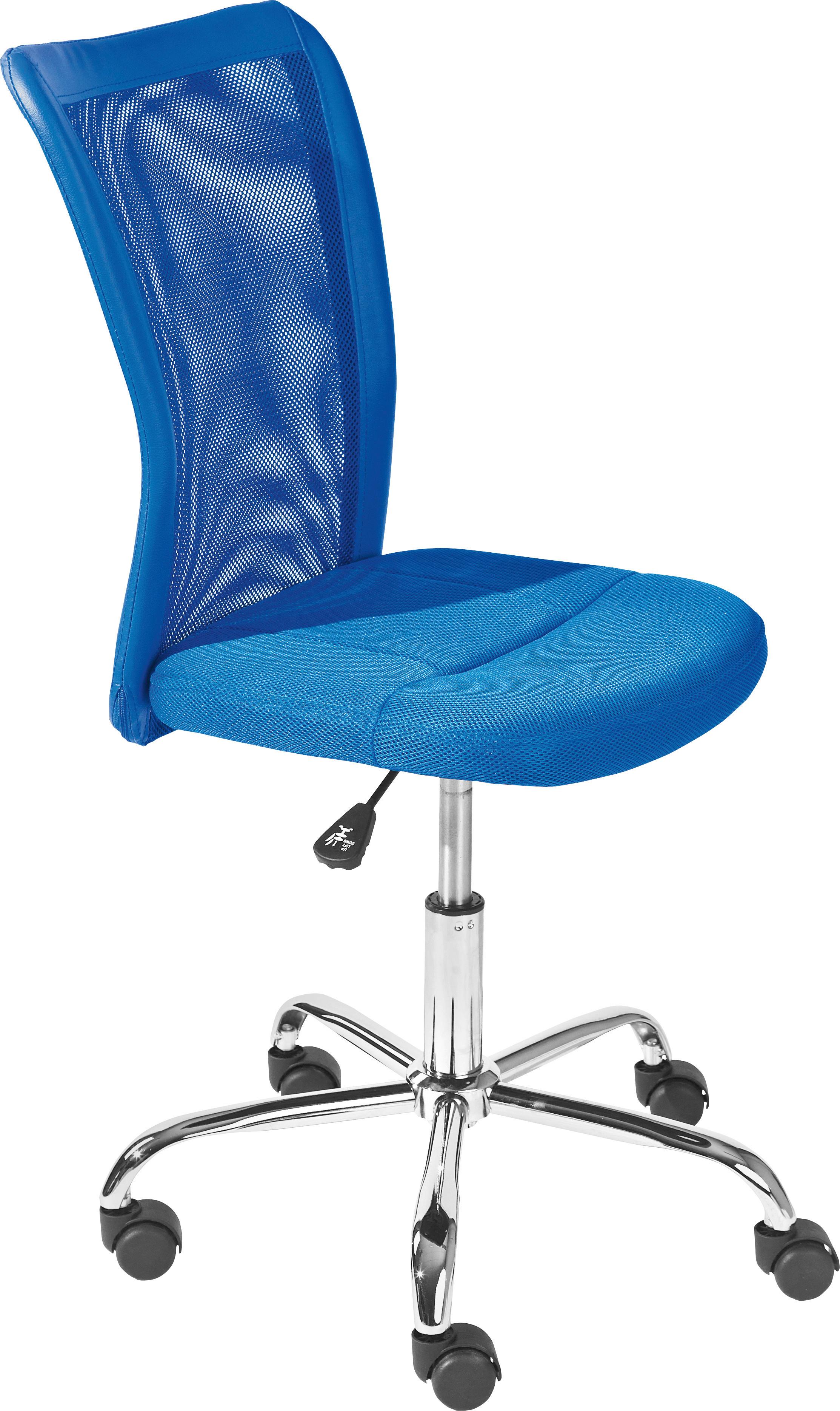 JUGENDDREHSTUHL BONNIE - Blau/Chromfarben, MODERN, Kunststoff/Textil (43/88-98/56cm) - MID.YOU