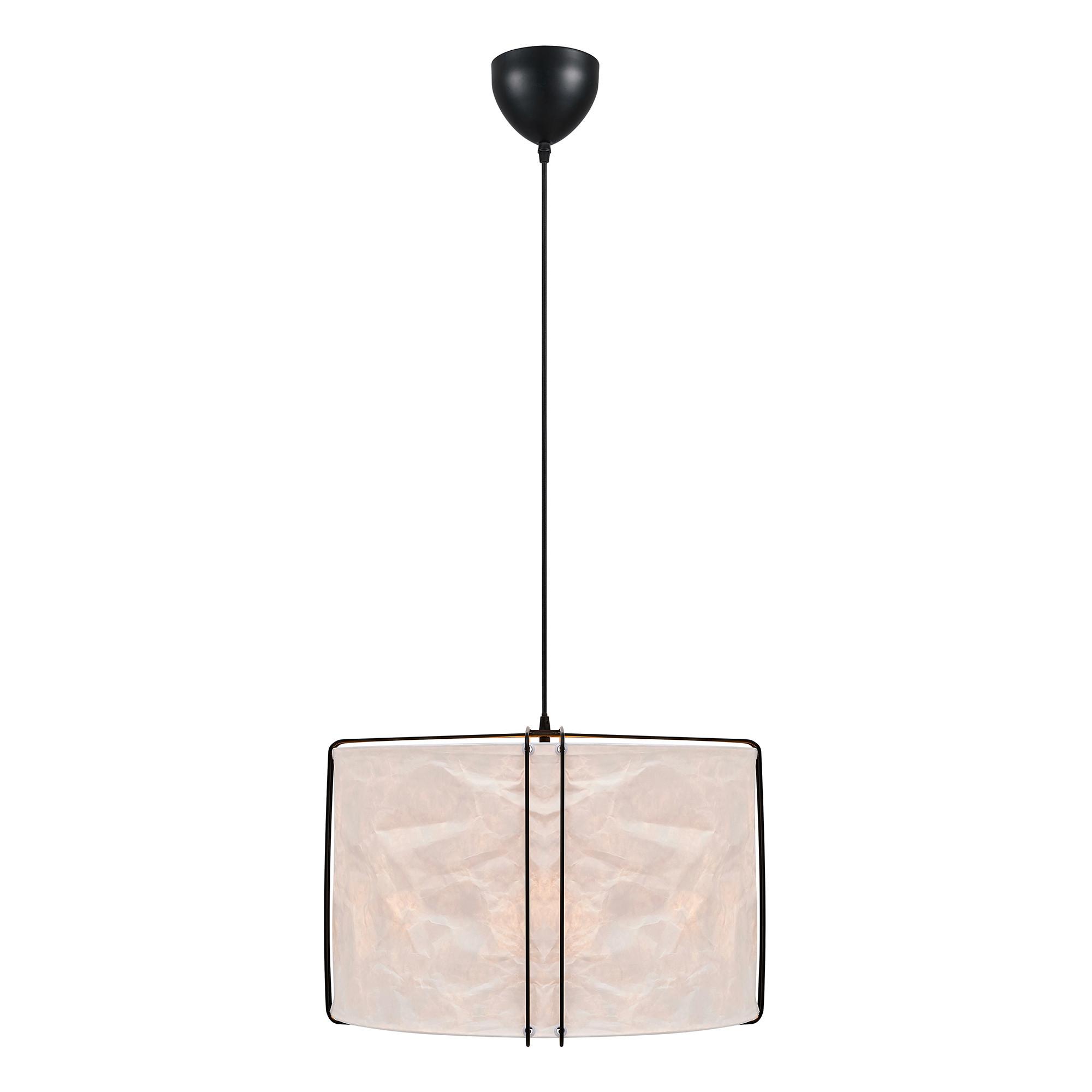Hängeleuchte Cardine Schwarz Weiß D: 50 Cm - Schwarz/Weiß, Design, Kunststoff/Metall (50/37,5cm) - Nordlux