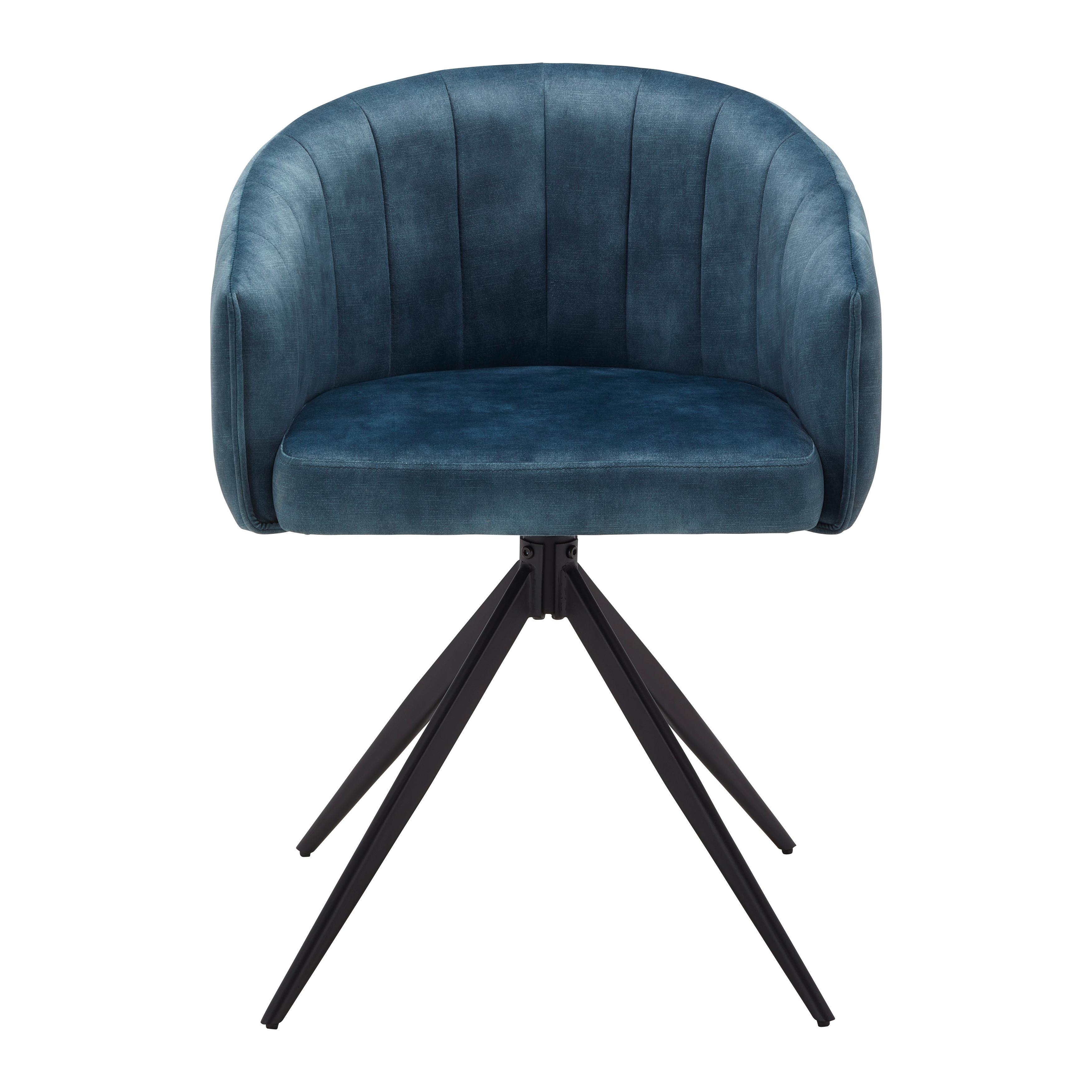 Židle Daniel Modrá - modrá/černá, Moderní, kov/dřevo (56/77/56cm) - Bessagi Home