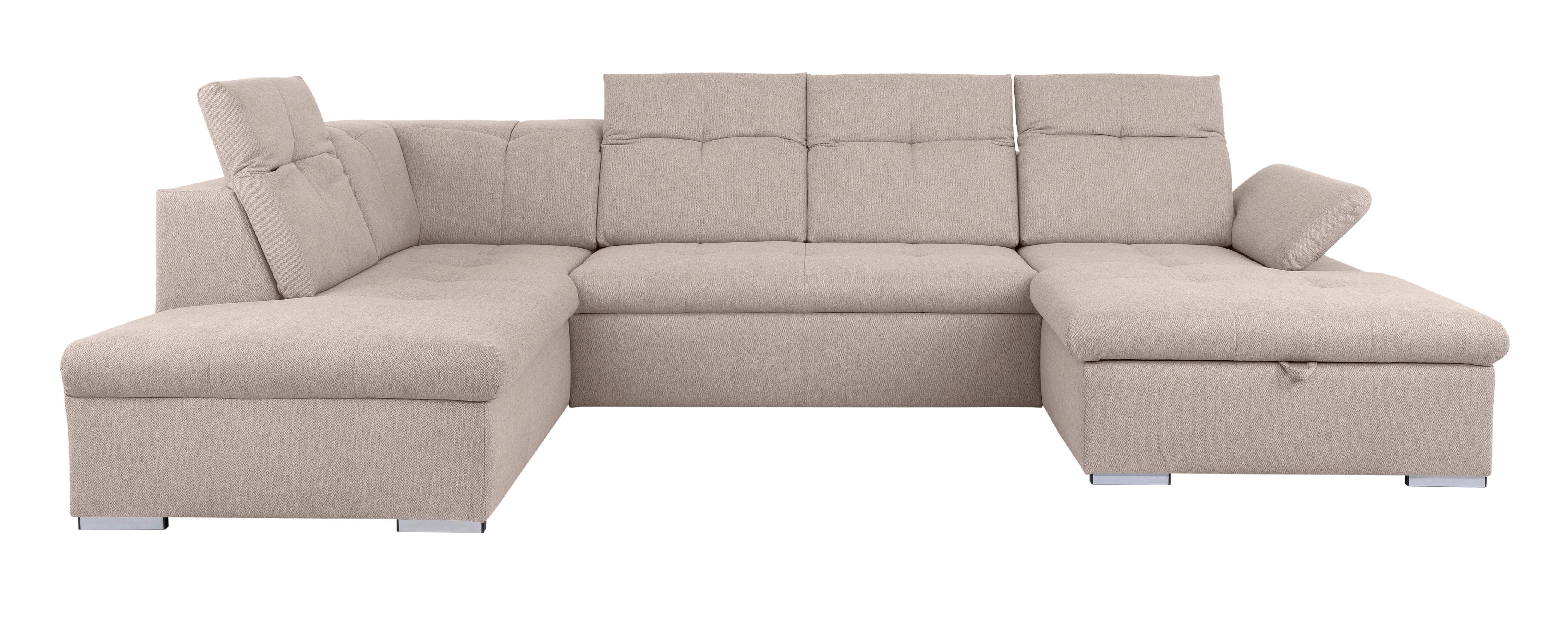 Wohnlandschaft Ramzes Beige U: 215x328x173 cm - Beige/Grau, Design, Textil (215/328/173cm) - MID.YOU