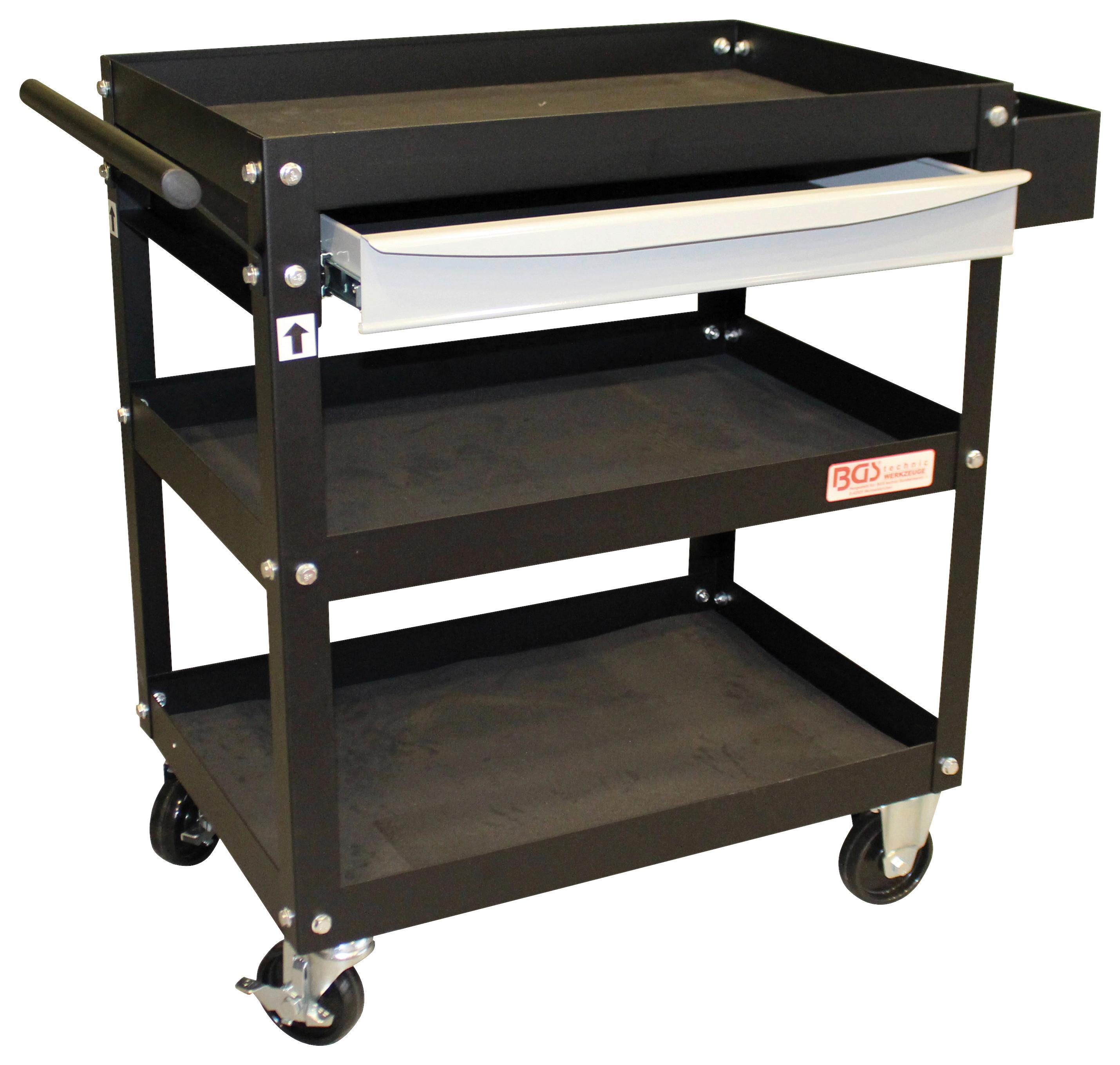Werkstattagen-montagewagen Schwarz/weiß B: 86 Cm - Schwarz/Weiß, Basics (86/81,5/48,5cm)