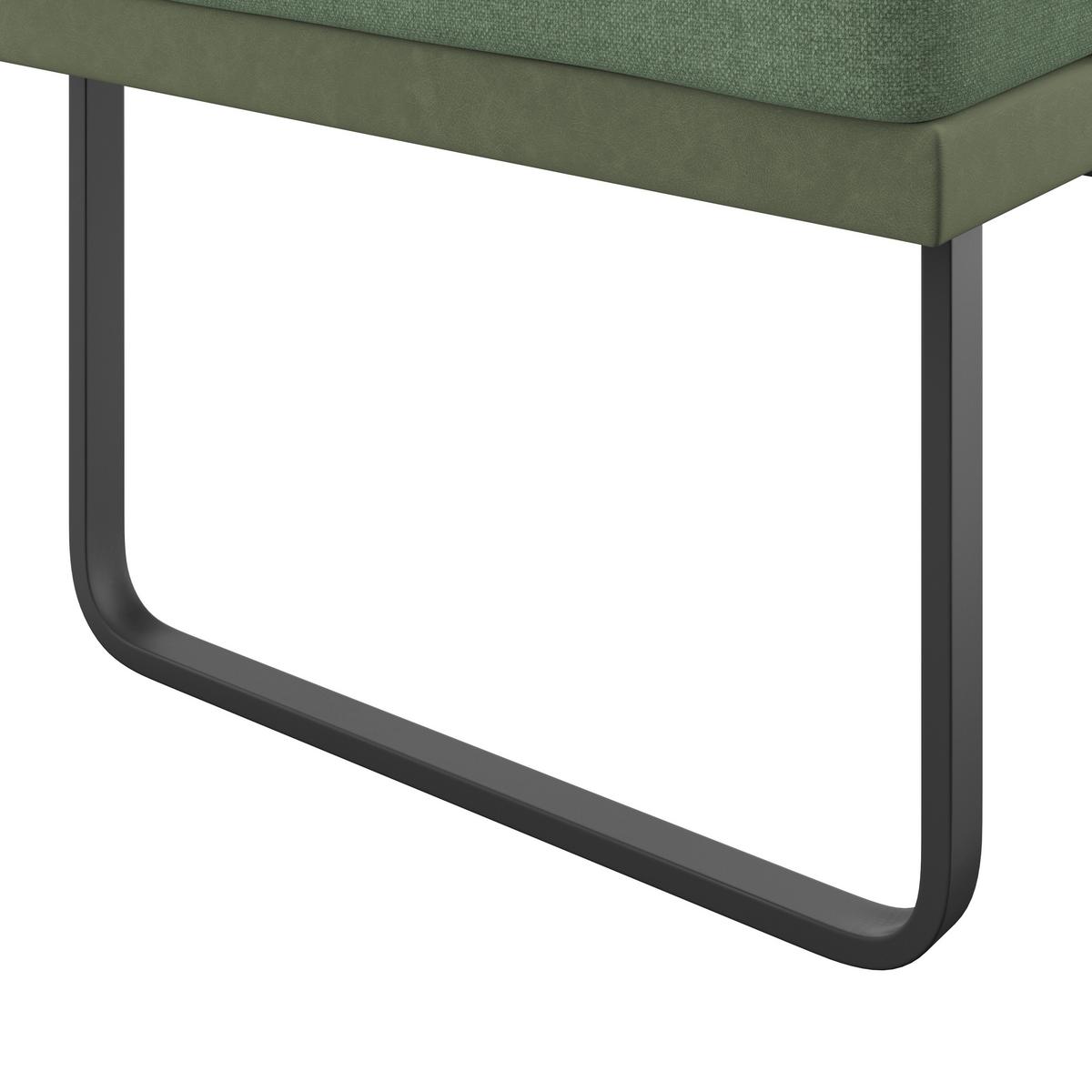 Eckbank Kian Webstoff Grün, S: 233x164cm - Schwarz/Grün, Trend, Textil/Metall (233/164cm)