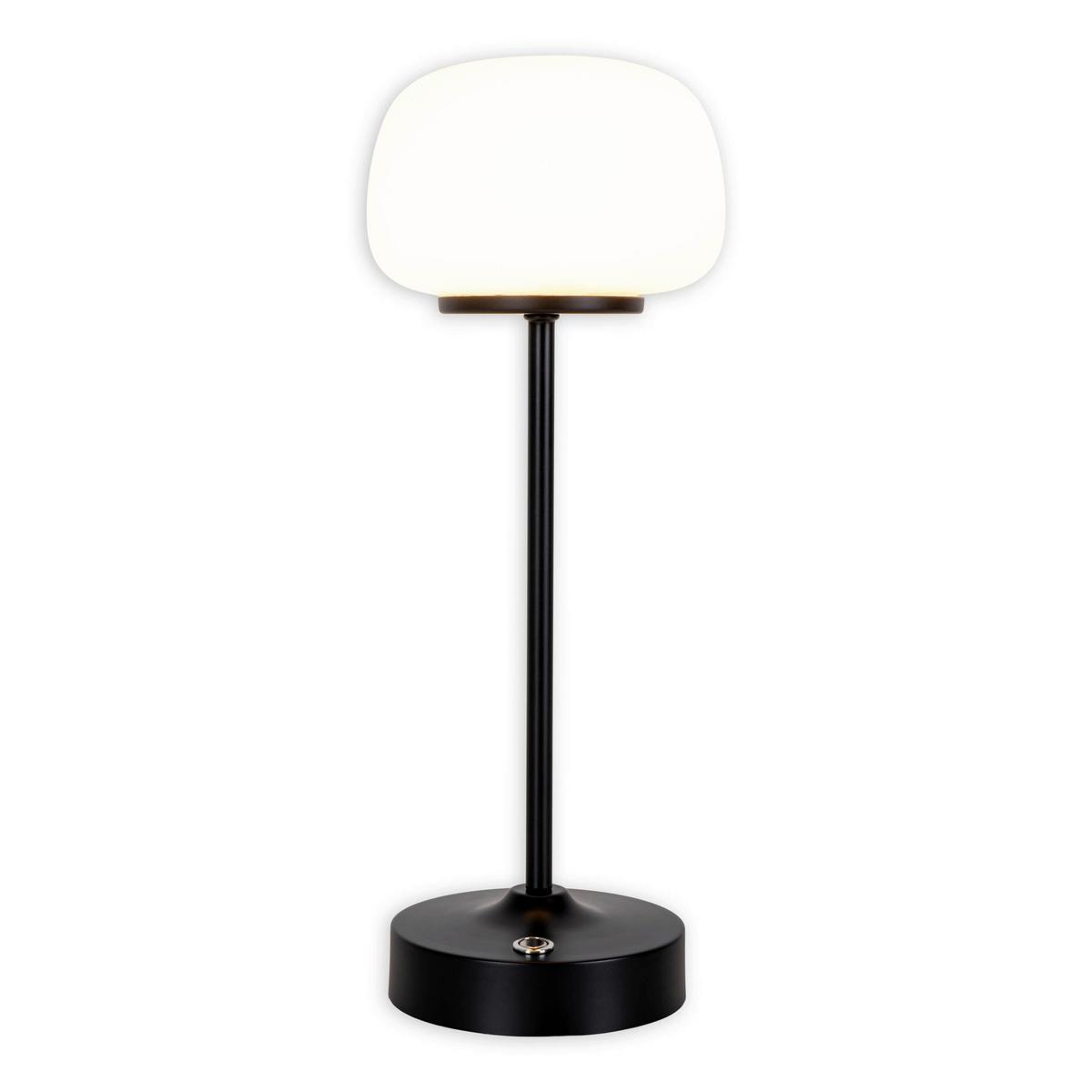 Akku-Tischleuchte 3199222 - Schwarz/Weiß, Design, Glas/Metall (9,1/10,6/27,8cm) - Näve