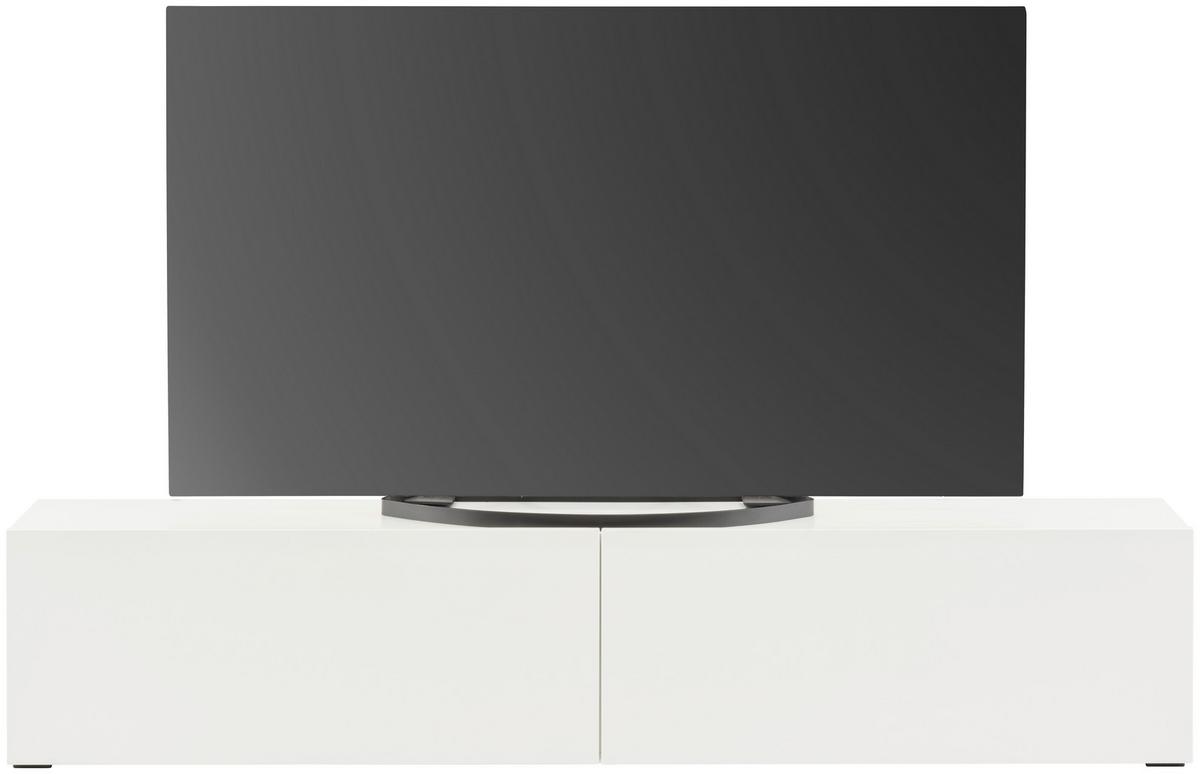 Tv-elem Otis - magasfényű fehér, Modern, faalapú anyag (180/37/31,6cm)
