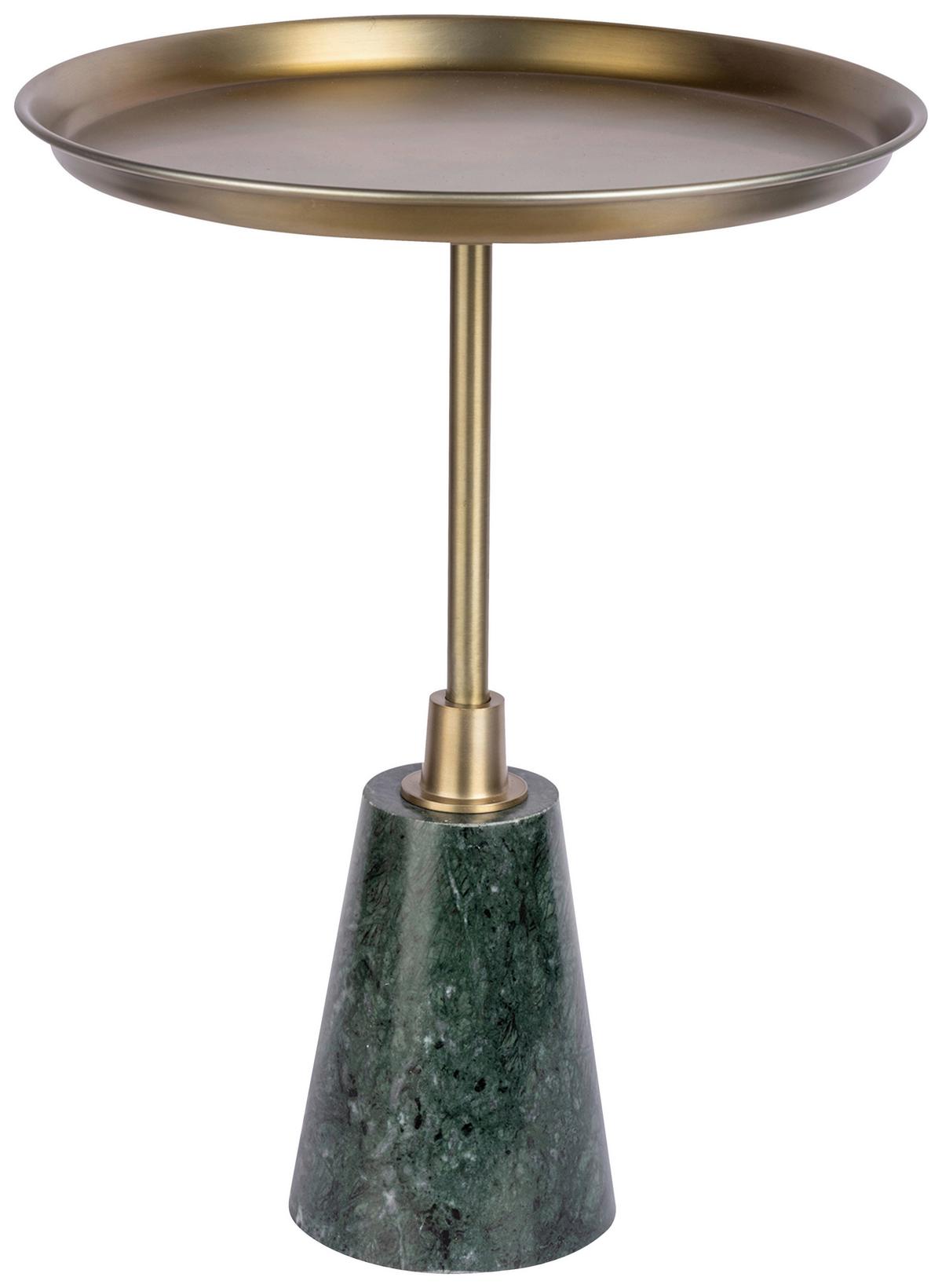Beistelltisch Grant 125 Schwarz / Gold - Goldfarben/Schwarz, Design, Stein/Metall (38/38/51cm) - Kayoom