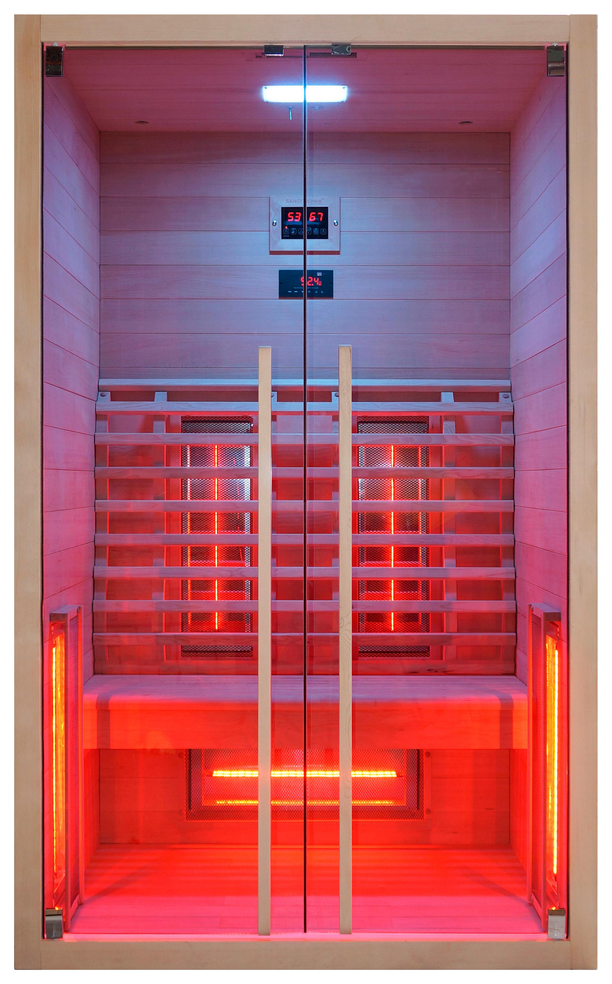 Infračervená kabína pro 2 osoby - přírodní barvy, Basics, dřevo (120/195/100cm) - Sanotechnik