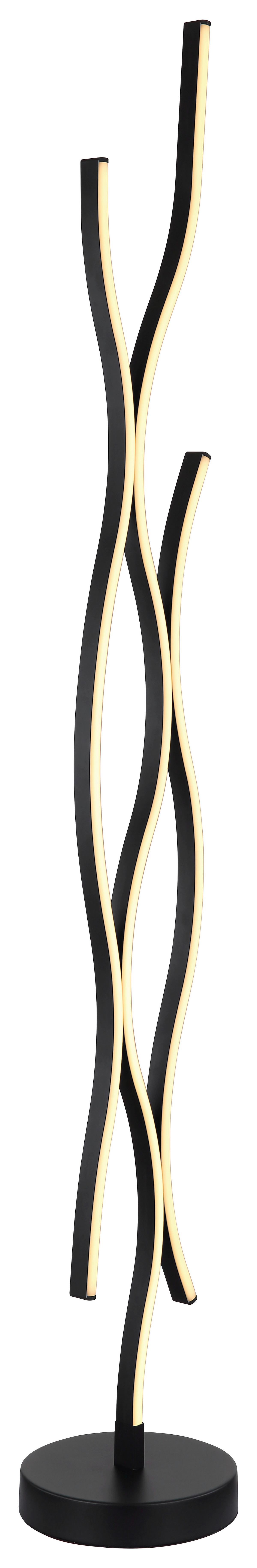 Stehleuchte Opal, Schwarz, Inkl. Led - Opal/Schwarz, Trend, Kunststoff/Metall (20/135cm) - Globo