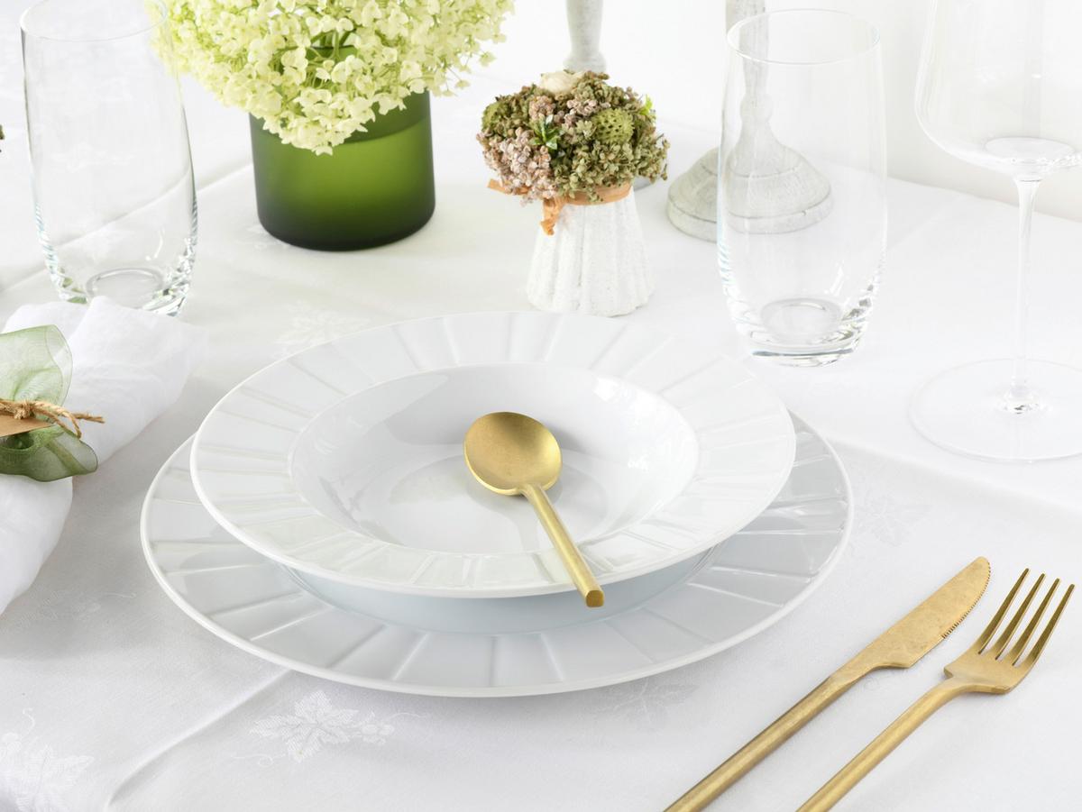 Tafelservice Porzellan 6 Personen Geschirr Set - Weiß, Basics, Keramik - Creatable