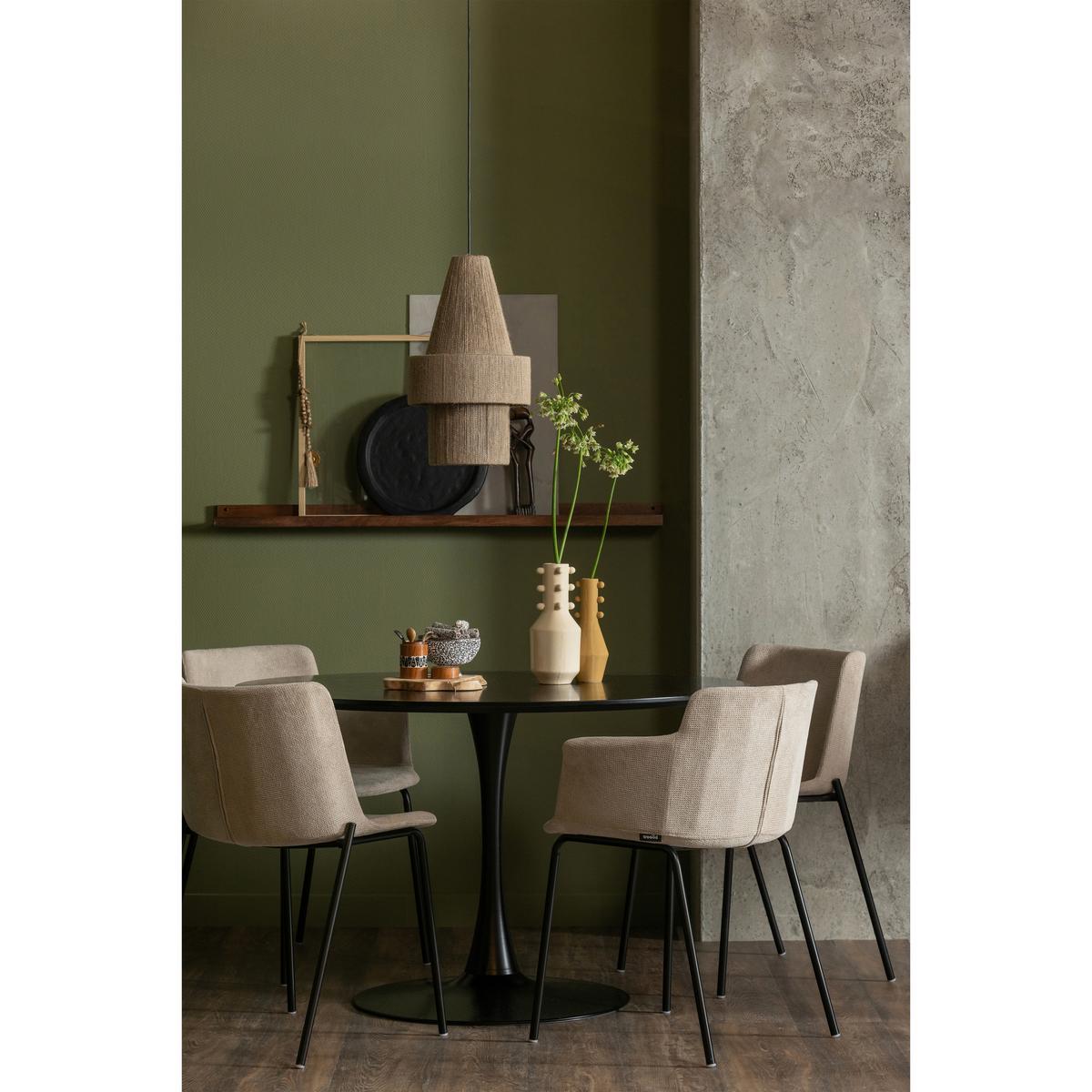 Esstisch Sammy Schwarz B: 120cm - Schwarz, MODERN, Holzwerkstoff/Metall (120/120/75cm) - Livetastic
