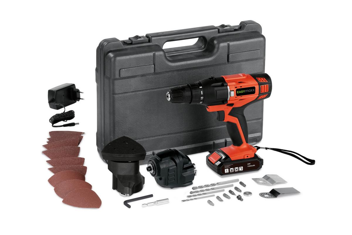 Akkuschrauber Easy Maxx 20 V, 0-550 U/Min, Rot/Schwarz - Rot/Schwarz, Basics, Kunststoff/Metall (31/11,5/41,5cm)