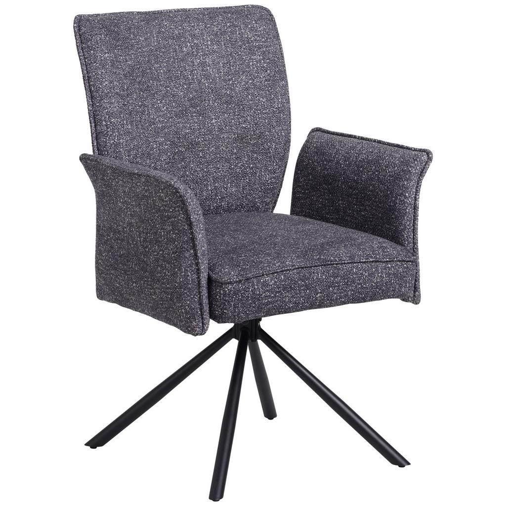 Vierfußstuhl Ellen II Webstoff Anthrazit , B: 49 cm