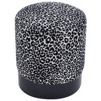 Designový taburet BACA, černo-bílá žin., max. 140 kg - bílá/černá, Lifestyle, kov/dřevo (35/35/42,5cm) - Mömax