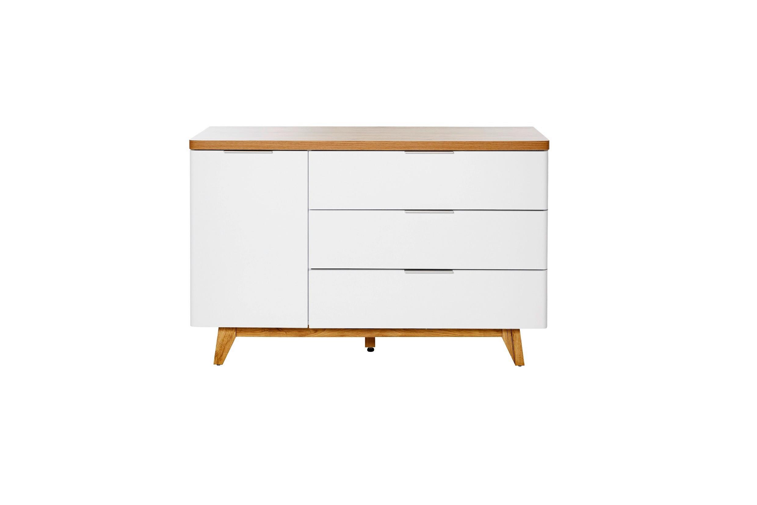 Sideboard 120cm Libre SB 120 Weiß/Eichefarben - Eichefarben/Weiß, KONVENTIONELL, Holzwerkstoff (120/77/39cm) - Livetastic