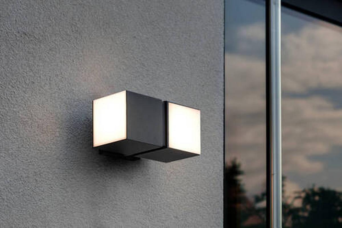 LED-Außenleuchte Cuba 23 W Kunststoff/Metall Wandmontage - Schwarz/Weiß, Basics, Kunststoff/Metall (21,3/10/14,7cm)