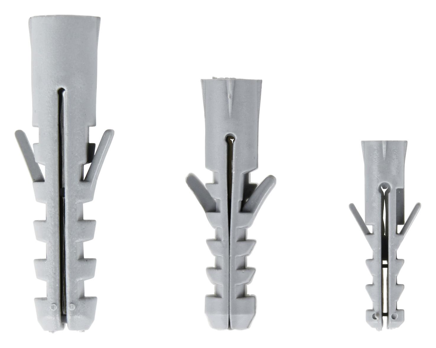 Dübel-set 300-tlg. 6/8/10 Mm - Grau, KONVENTIONELL, Kunststoff