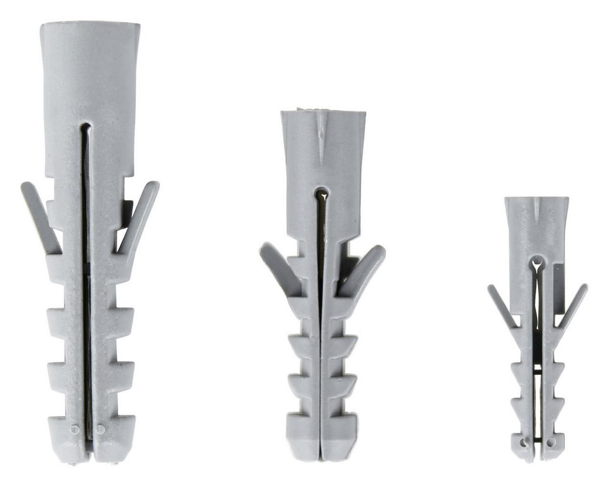 Dübel-Set 300-Tlg. 6/8/10 mm - Grau, KONVENTIONELL, Kunststoff