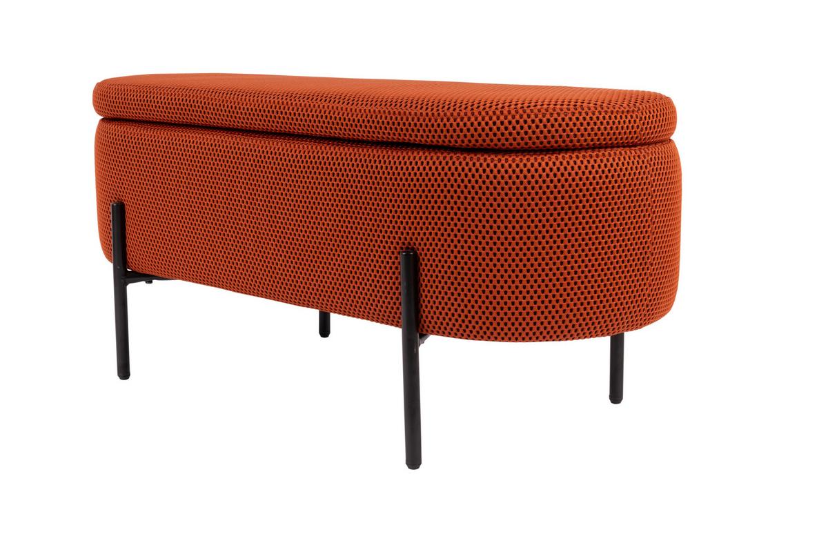 Sitzbank Carla Orange, mit Stauraum, L: 95 cm - Design (95/43/36cm)