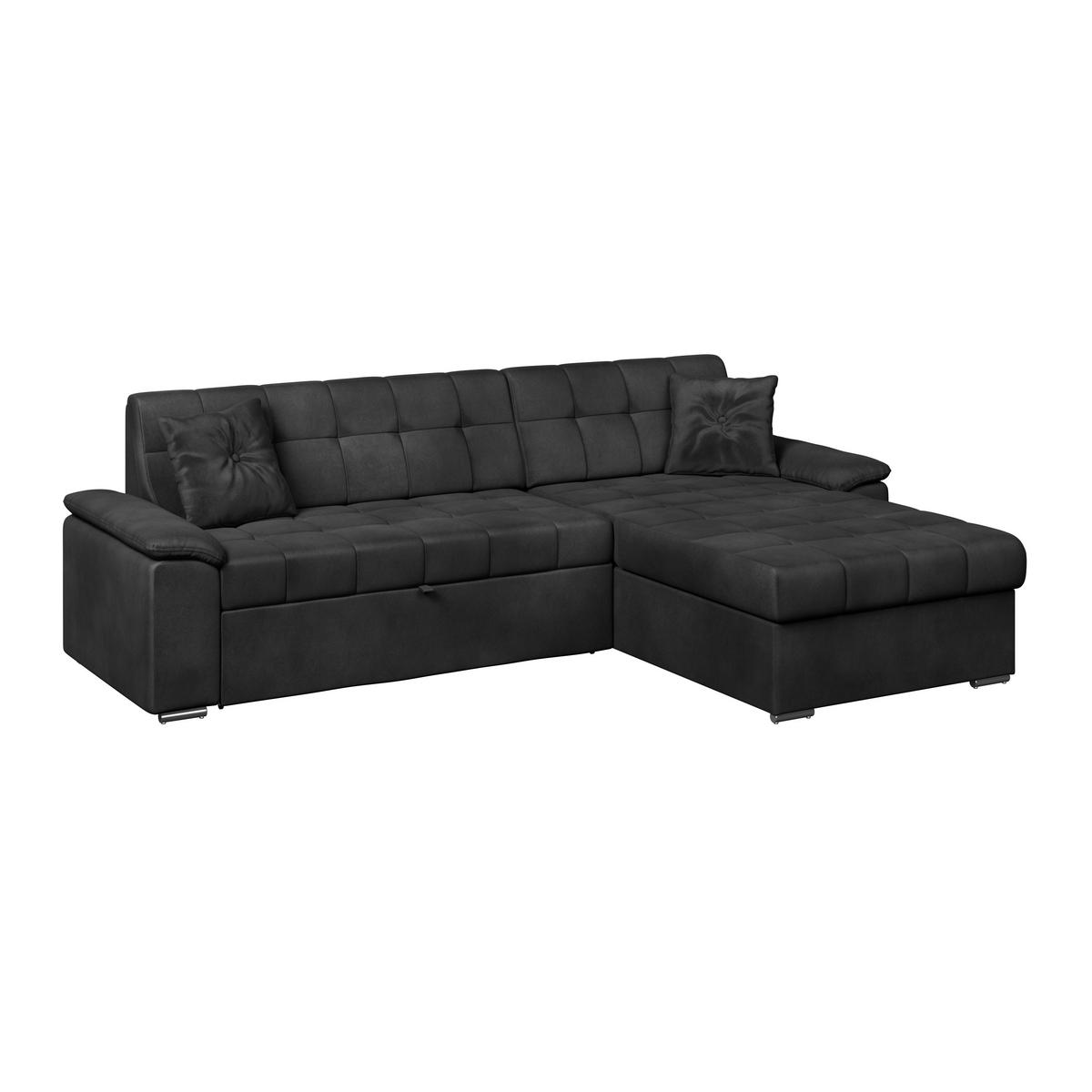 Ecksofa mit Bettkasten Bali schwarz, 257x167 cm - Schwarz, Trend, Textil (257/167cm) - Livetastic