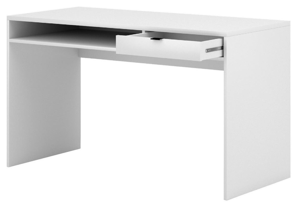 Schreibtisch Hofis Weiß B: 60 cm - Weiß, Design, Holzwerkstoff/Kunststoff (130/60/76cm) - MID.YOU