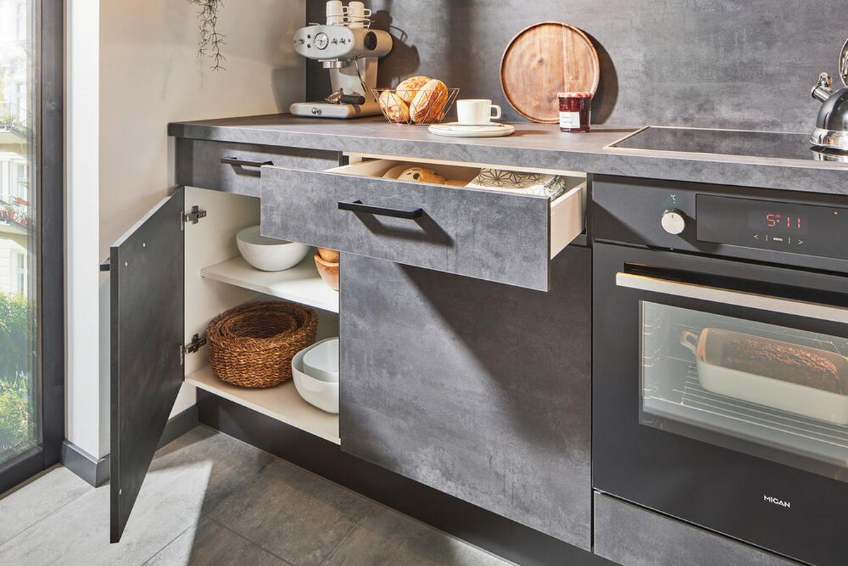Einbauküchen Pn 100 Frei Planbar Modernes Design - Anthrazit, Holzwerkstoff - Pino