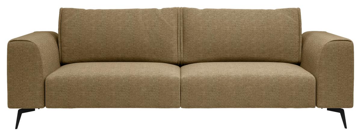 4-Sitzer-Sofa Seul Goldfarben - Goldfarben/Schwarz, Design, Holz/Textil (302/87/88cm) - MID.YOU