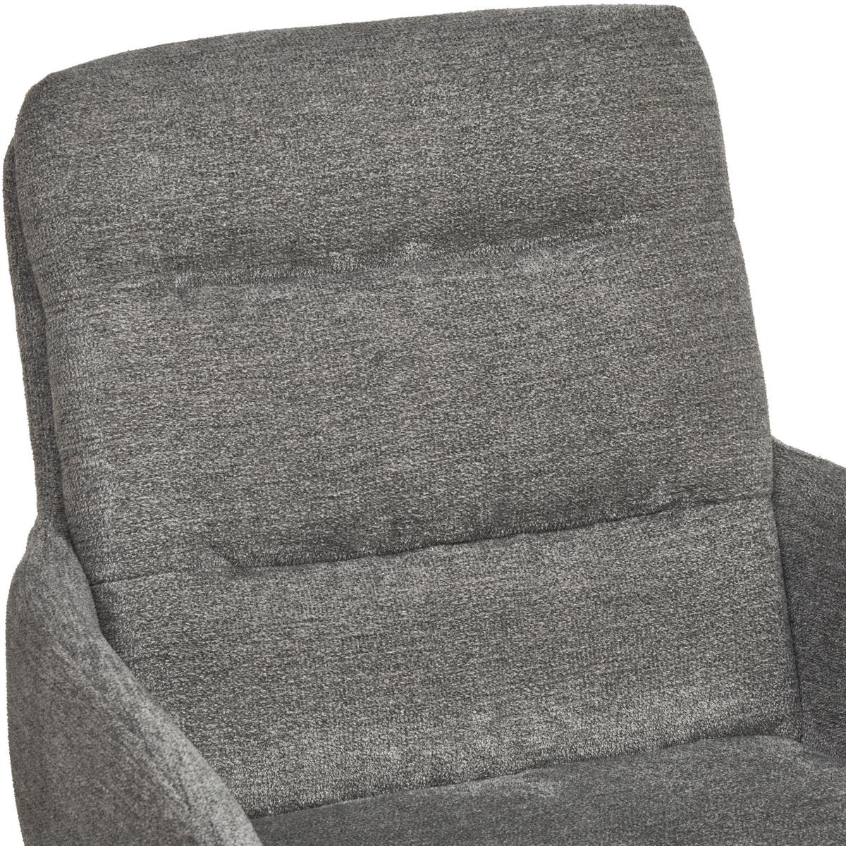 Armlehnstuhl Patrice Grau, Sitzfl. 360° Drehbar - Schwarz/Grau, Design, Holz/Textil (57/88/67cm) - MID.YOU