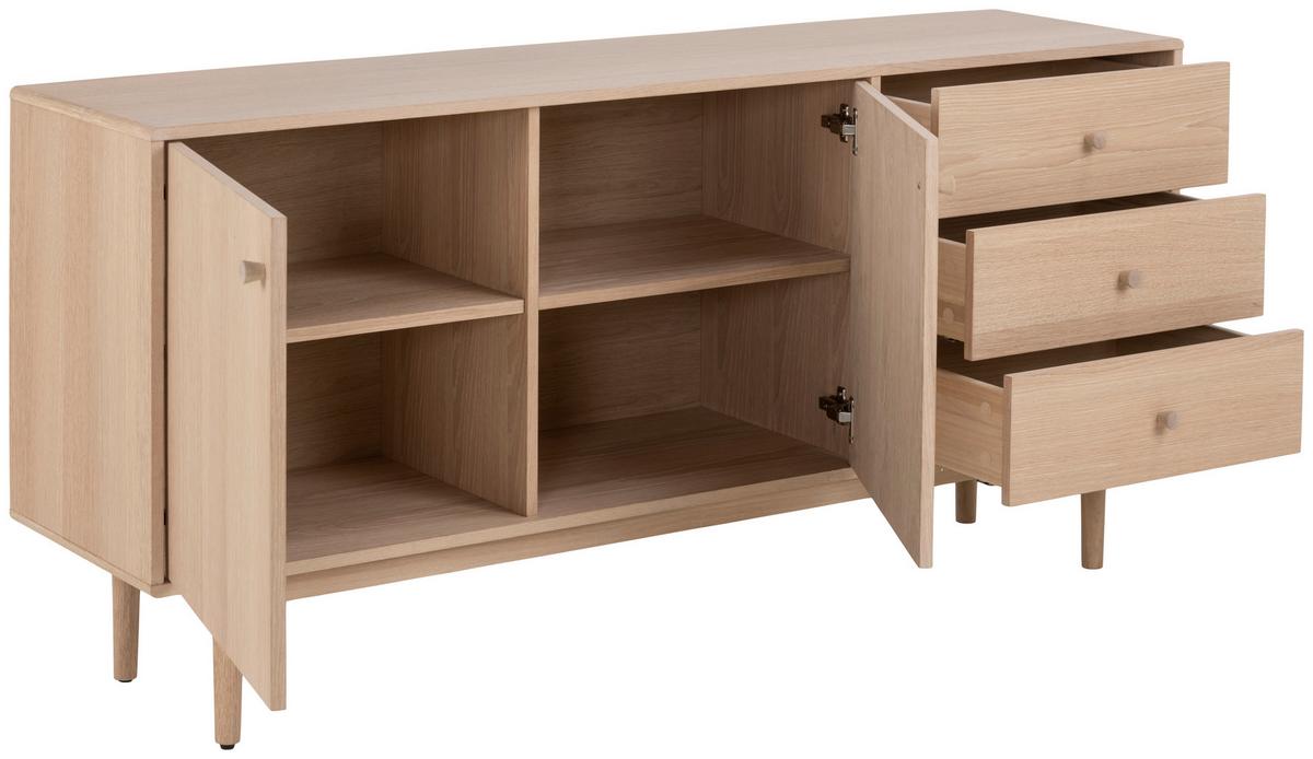 Sideboard 160 Cm Aston, Echtholzfurnier Eiche - Eichefarben, MODERN, Holz (160/75/40cm) - MID.YOU