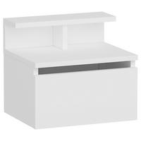 Nachtkästchen Weiß H: 35 cm, Hades - Weiß, Design, Holzwerkstoff (39,8/35/31,6cm) - MID.YOU