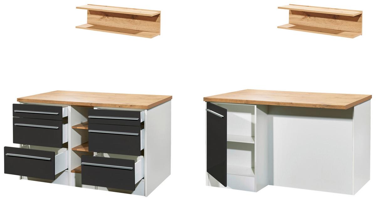 Kücheninsel Gabriel Kücheninsel 150cm - Wildeiche/Grau Hochglanz, Design, Holzwerkstoff (150/91/90cm) - Respekta