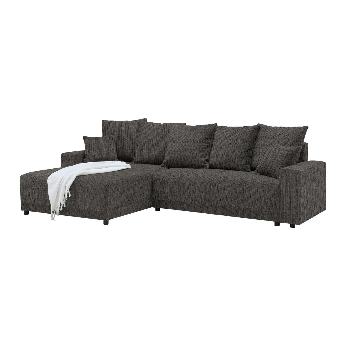 Rohová sedačka ALATRI, oboustr.,antracitová,s polšt. - černá/zelená, Moderní, textil/plast (289/90/176cm) - Based
