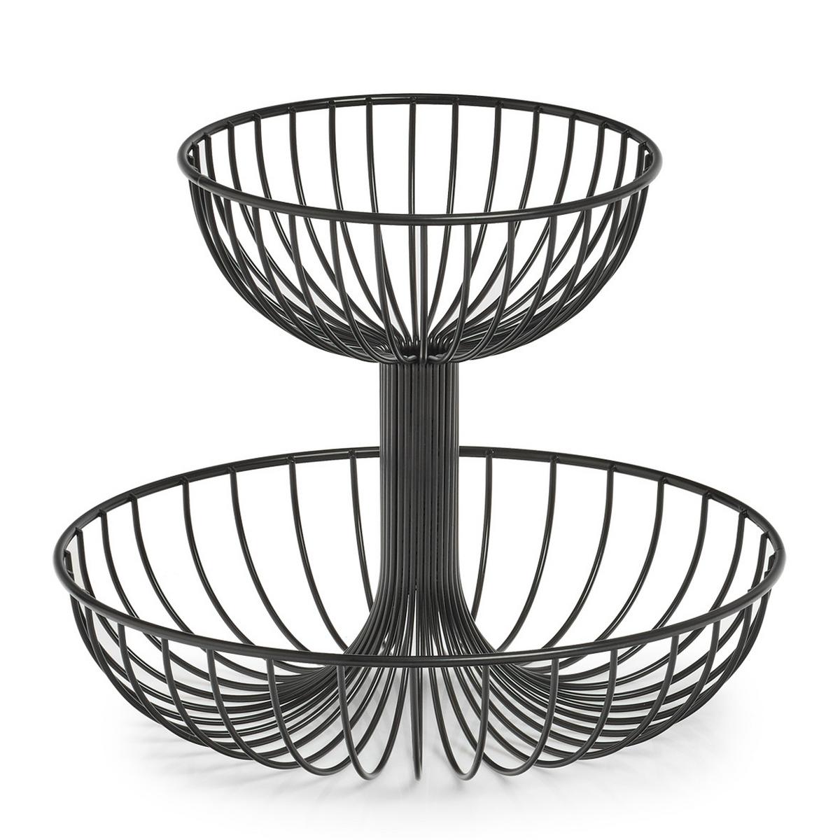 Etagere Schwarz B: 32 Cm - Schwarz, Basics, Metall (32/32/26cm) - Zeller Present