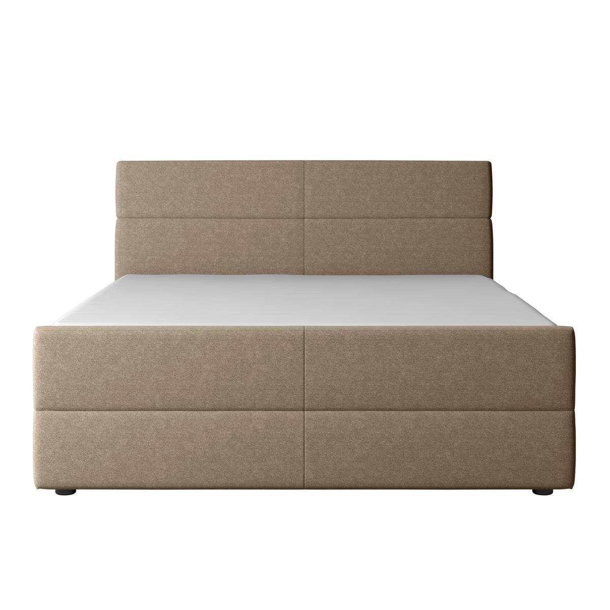 Boxspringbett mit Bettkasten Verona 180x200 cm Beige - Beige/Schwarz, MODERN, Holz/Kunststoff (180/200cm) - MID.YOU