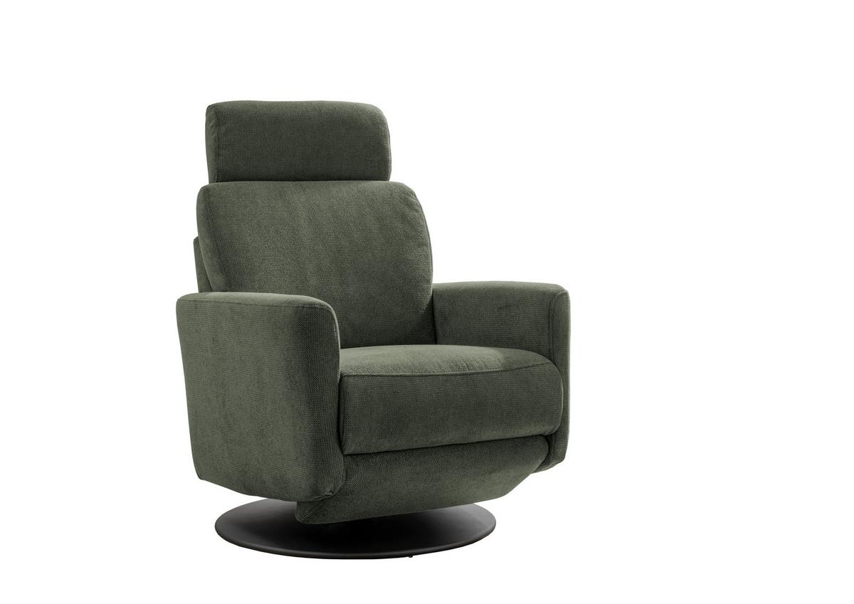 Relaxsessel Centrale T: 87-154 Cm, Dunkelgrün - Dunkelgrün/Schwarz, MODERN, Textil (77/105/87-154cm) - Livetastic