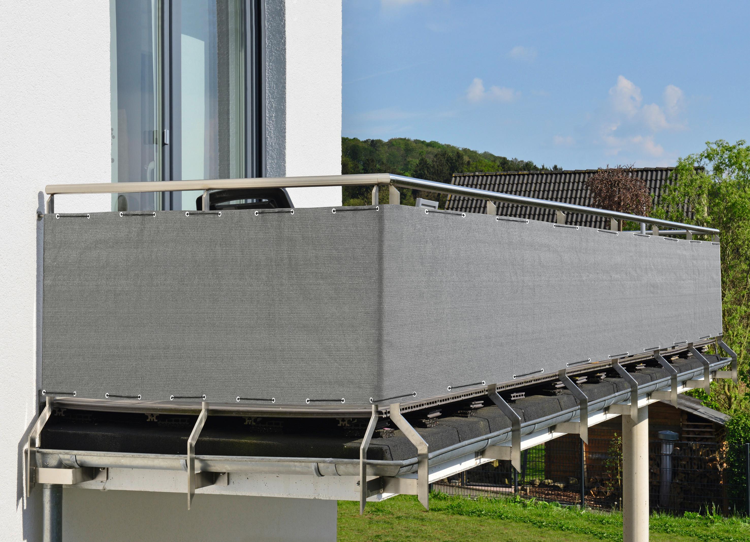 Sichtschutz Grau 500x90 cm Windschutz - Grau, Basics, Textil (500/90cm)