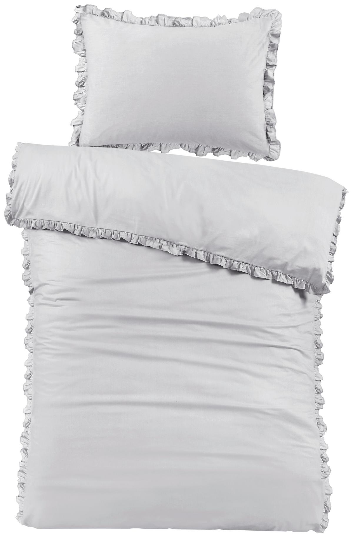 Bettwäsche Nicoletta - Hellgrau, ROMANTIK / LANDHAUS, Textil - James Wood