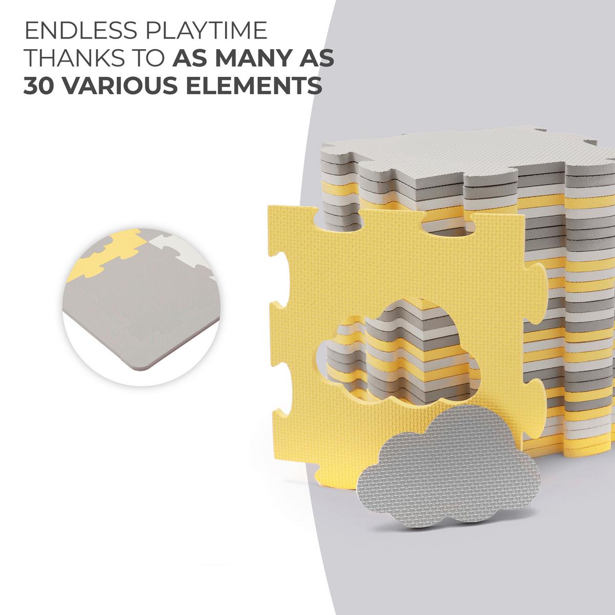 Bodenpuzzzle Luno Shapes Gelb, B/h/t: 165x1,2x185cm - Gelb/Weiß, Basics (165/1.2/185cm) - Kinderkraft