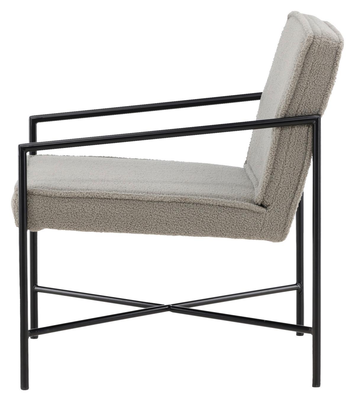 Sessel Rakel - Beige/Schwarz, Design, Textil/Metall (66/78/65cm) - Livetastic