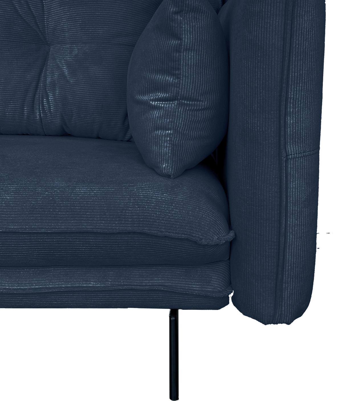2-sitzer-sofa Sing Blau Cord B: 262 Cm - Blau/Schwarz, Design, Textil (262/91/115cm) - MID.YOU