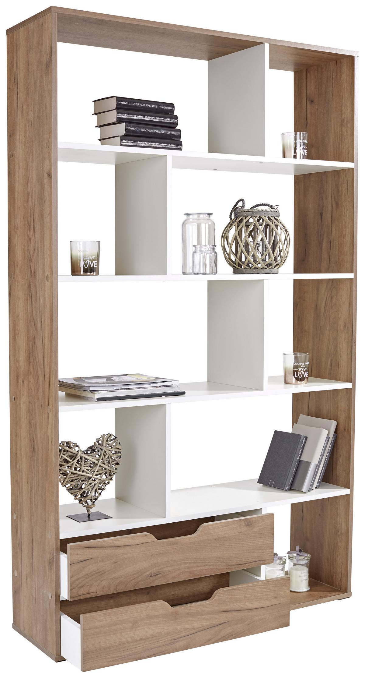 DĚLICÍ STĚNA ROBERTO - tmavě hnědá/barvy dubu, Moderní, kompozitní dřevo (110/185/32cm)