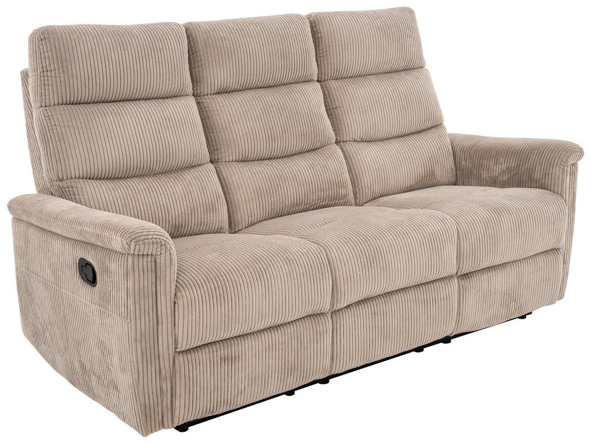3-Sitzer-Sofa Xeno Hellbraun B: 184 cm - Hellbraun/Schwarz, Design, Textil/Metall (184/108/89cm) - Livetastic