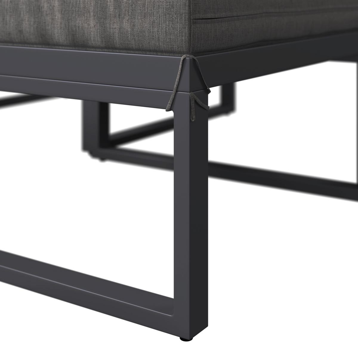 Loungegarnitur Bastia - Schwarz/Grau, MODERN, Glas/Holz (135/263cm) - Beldano