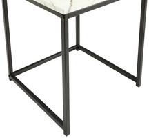Beistelltisch quadratisch TORANO in Schwarz mit Tischplatte mit Marmor-Optik in Weiß Detail Bottom